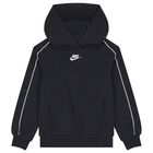 Boys Black Swoosh Logo Tracksuit, 1, hi-res