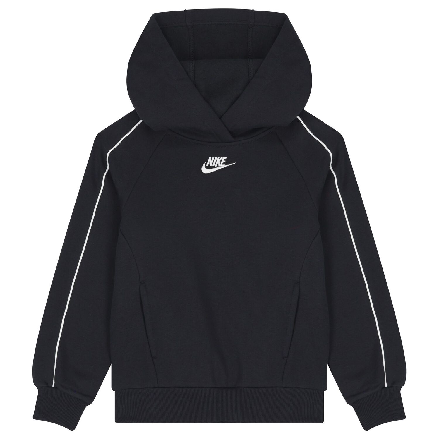 Boys Black Swoosh Logo Tracksuit, 1, hi-res