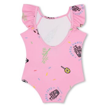 Younger Girls Pink Ice Cream & Candy Swimsuit