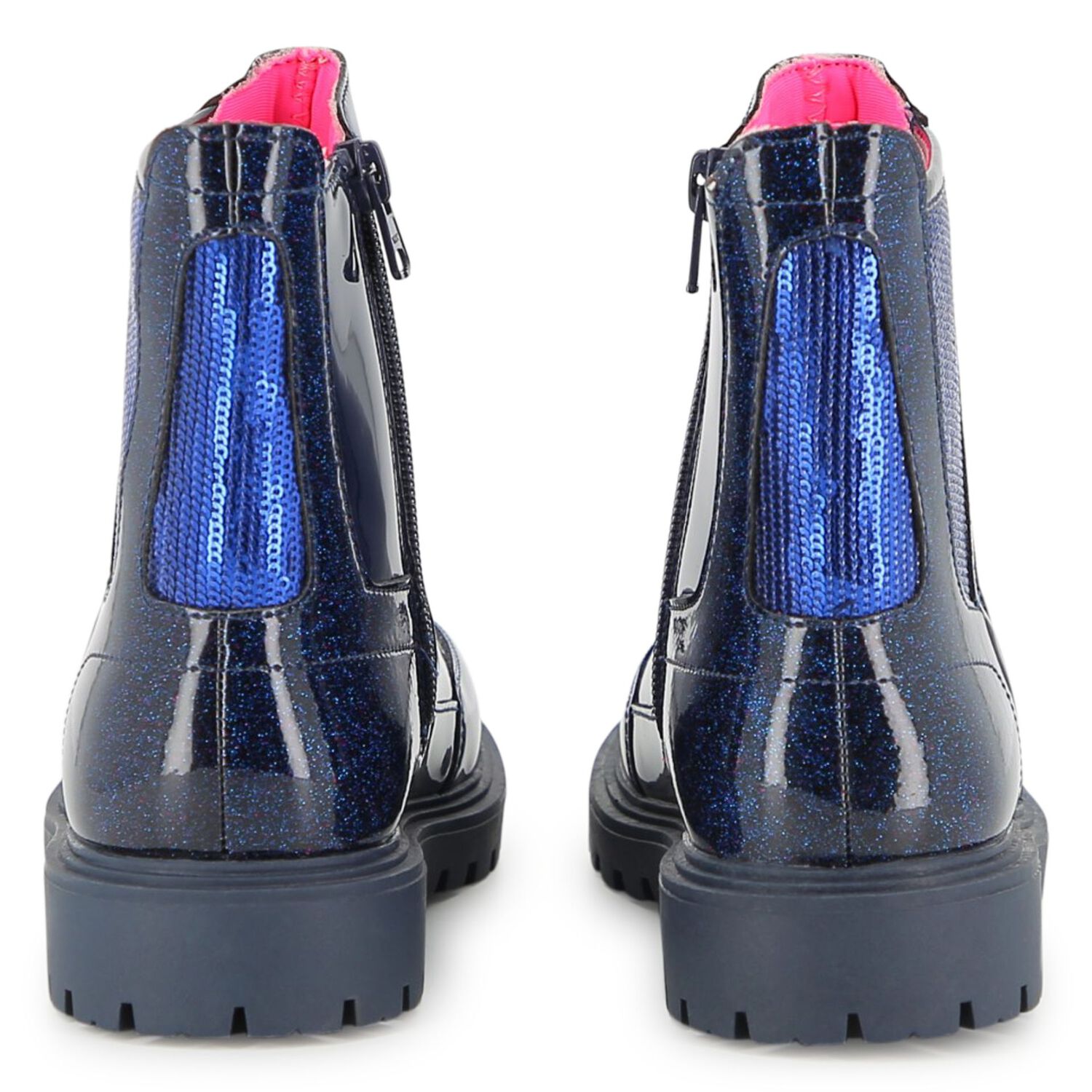 بوتس من الجلد باللون الكحلي للبنات , 1, hi-res