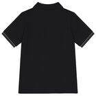 Boys Black Logo Polo Shirt, 2, hi-res