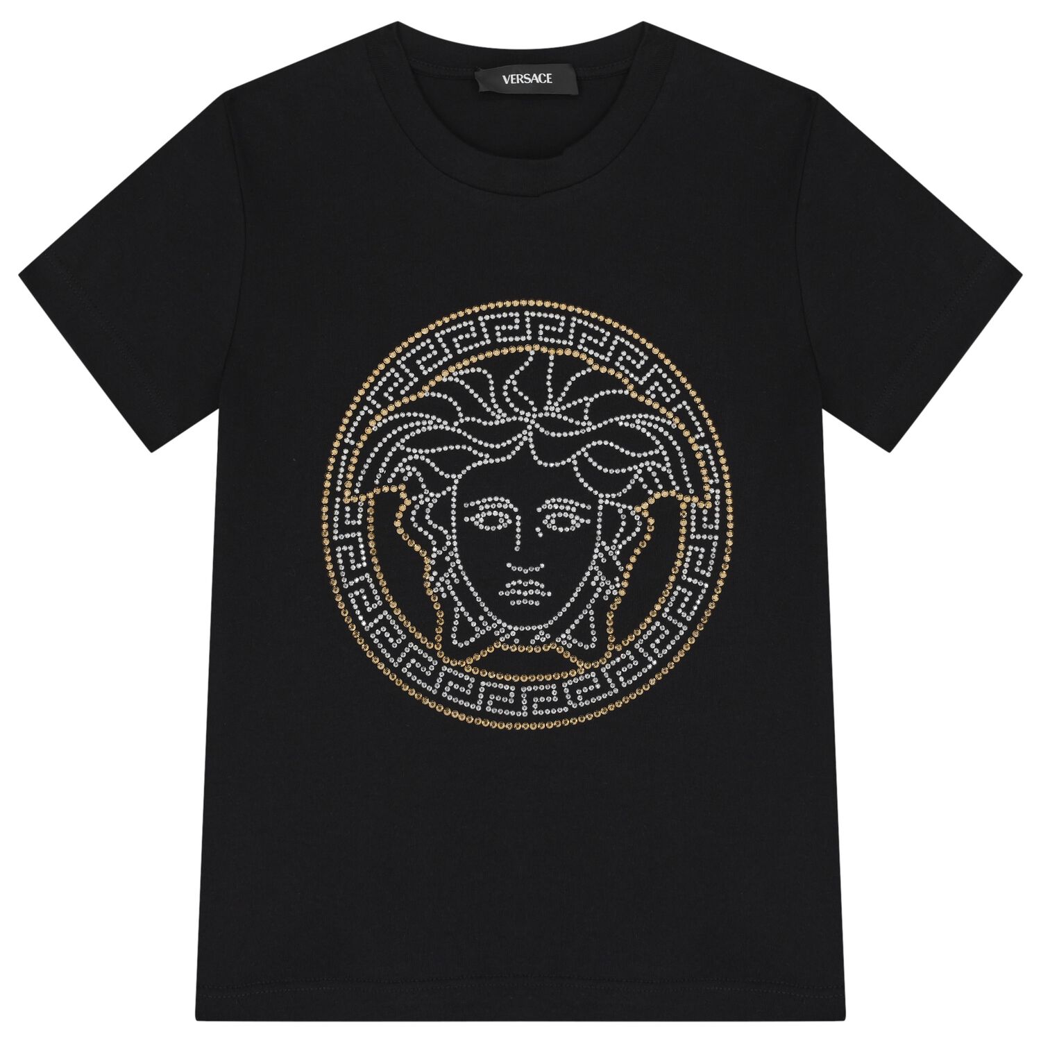 Girls Black Medusa Logo T-Shirt, 1, hi-res image number null