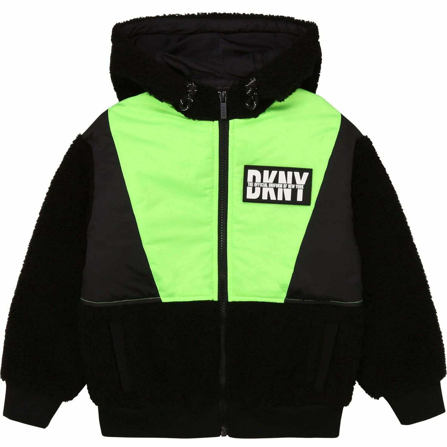 Boys Black Logo Zip Up Hooded Top, 1, hi-res image number null