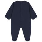 Baby Boys Navy Blue Logo Babygrow, 3, hi-res
