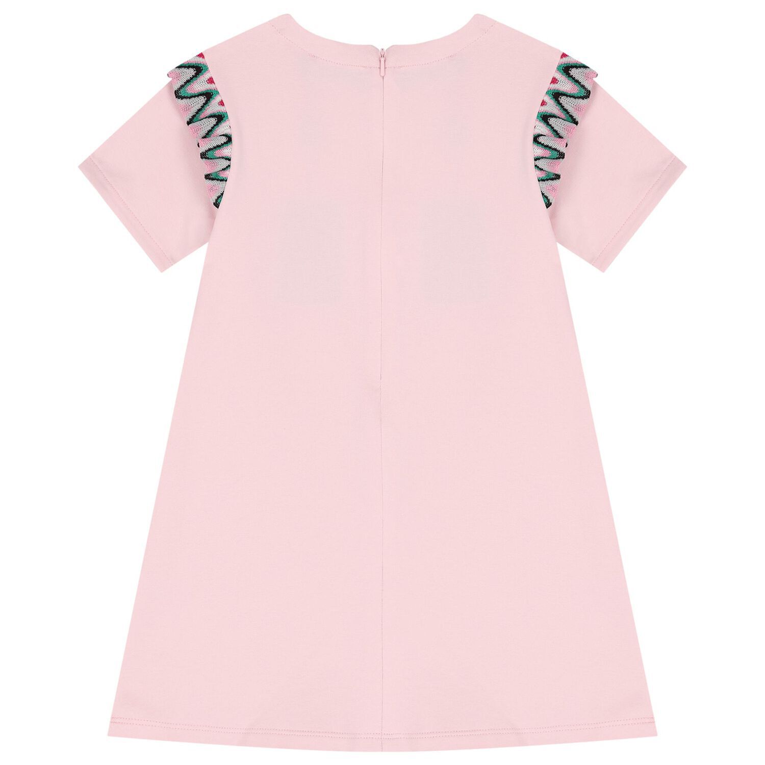 فستان بنات بالشعار باللون الوردي , 1, hi-res