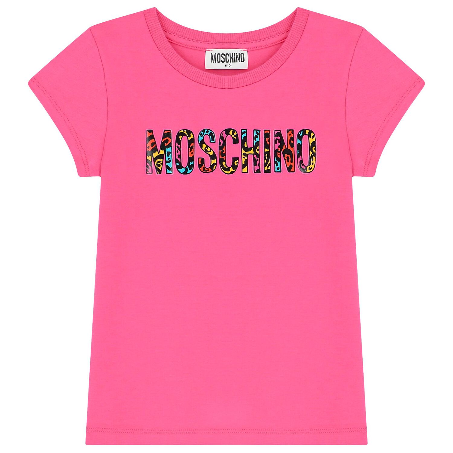 طقم بنات تنورة بشعار تيدي باللون الزهري والأبيض, 1, hi-res image number null