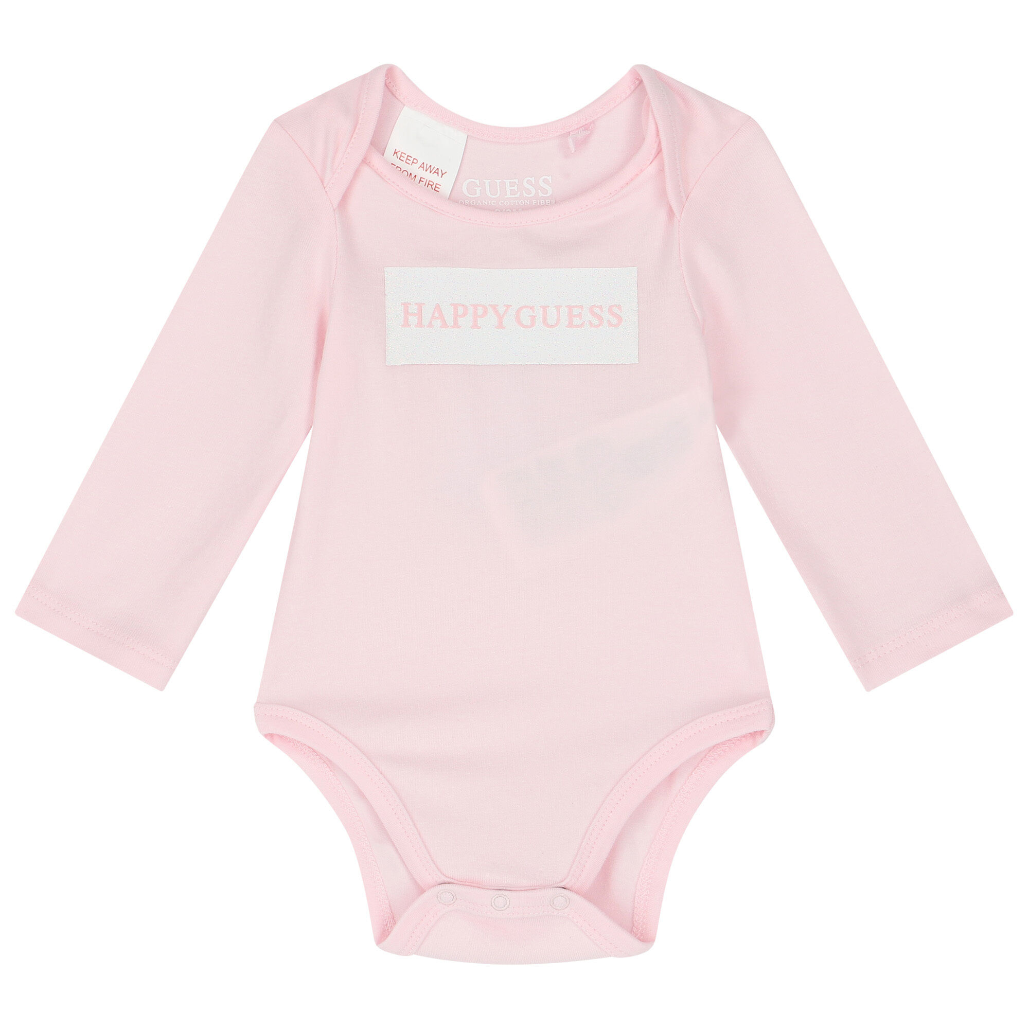 Guess Baby Girls White Pink Logo Bodysuits 3 Pack Junior Couture UAE
