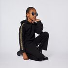 Girls Black Logo Hooded Top, 1, hi-res