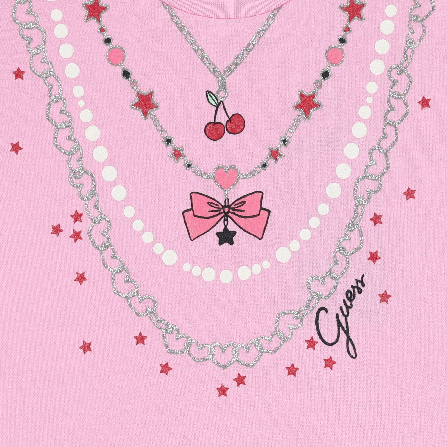 فستان بنات بشكل قلاده باللون الوردى , 1, hi-res