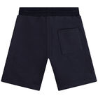 Boys Navy Logo Shorts, 1, hi-res