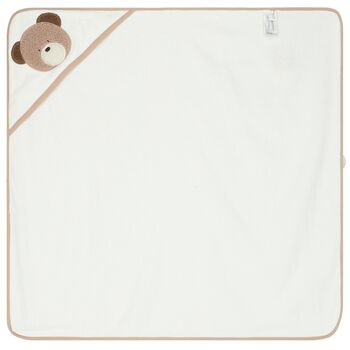 Ivory & Beige Teddy Bear Baby Towel