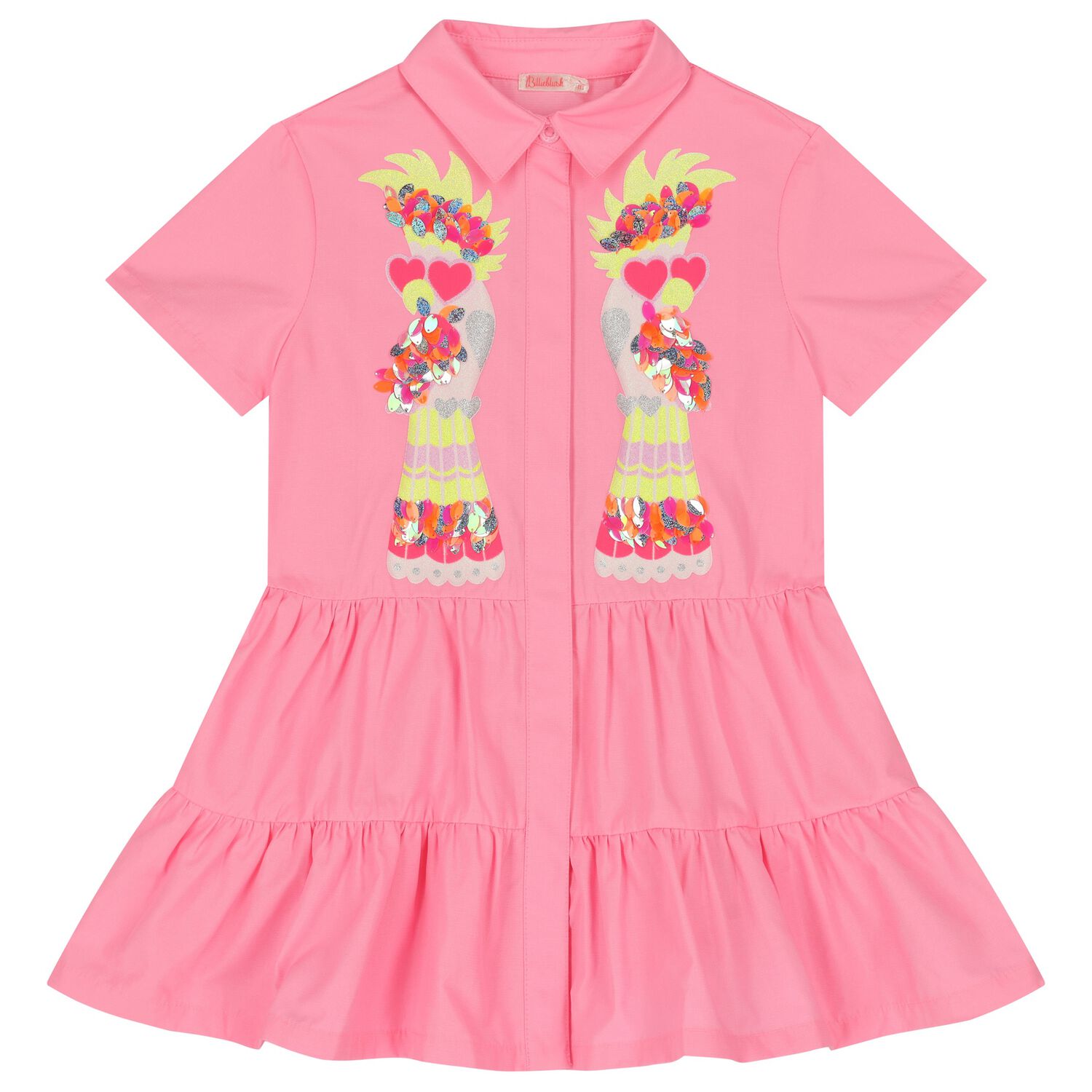 فستان طائر الترتر وردي اللون للفتيات, 1, hi-res
