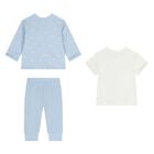 Baby Boys White & Blue Tracksuit Set ( 3 Piece ), 3, hi-res