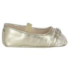 حذاء بنات ما قبل المشى بالشعار باللون الذهبي, 1, hi-res