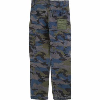 Boys Khaki & Blue Camouflage Trousers