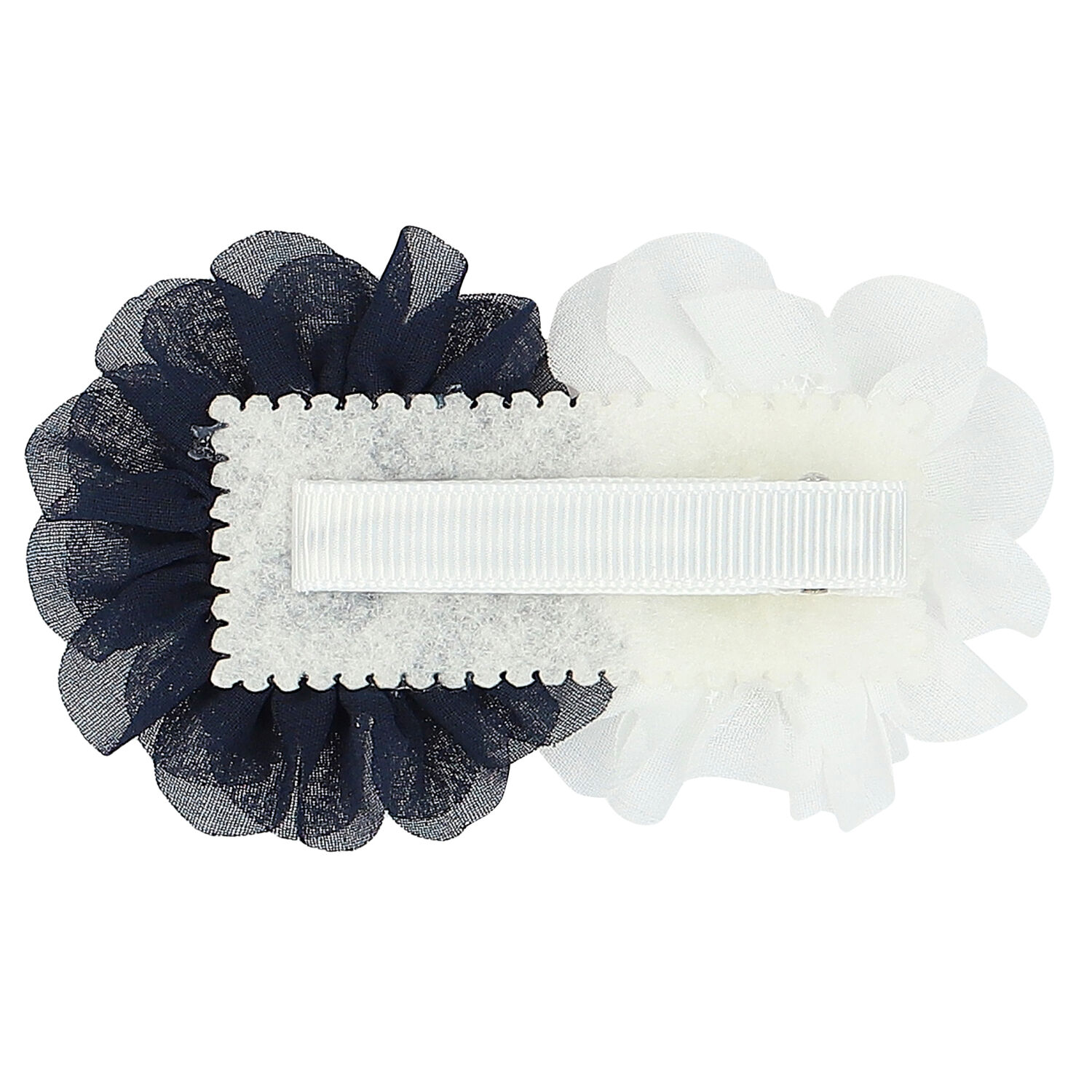 Girls White & Navy Blue Flower Hair Clip, 2, hi-res image number null