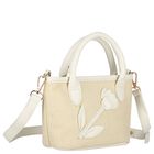 Girls Ivory Flower Handbag (16cm), 1, hi-res