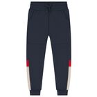 طقم بدله رياضيه للاولاد باللون الازرق والابيض ( 3 قطع )  , 1, hi-res