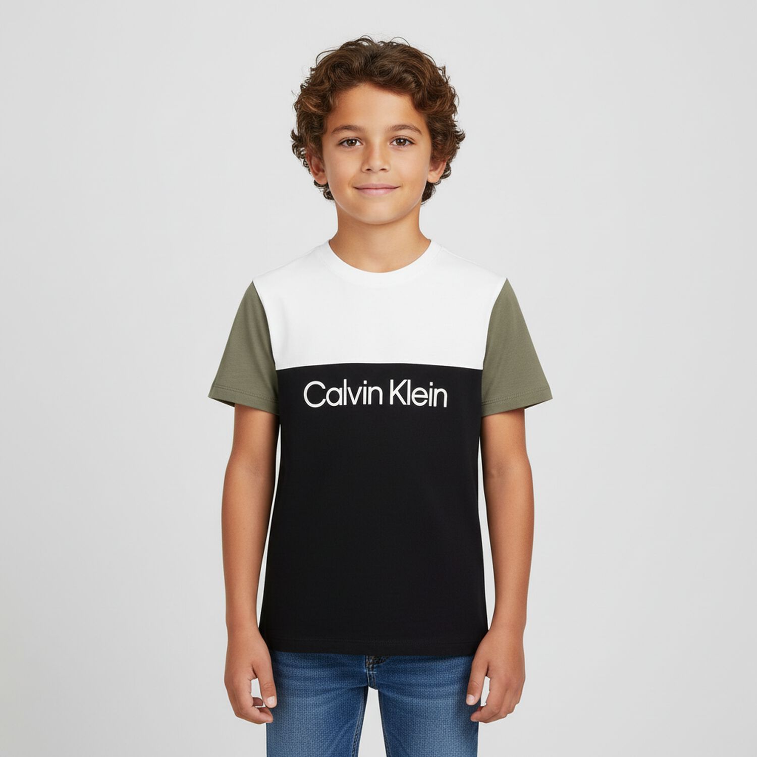 Boys White & Black Logo T-Shirt, 1, hi-res