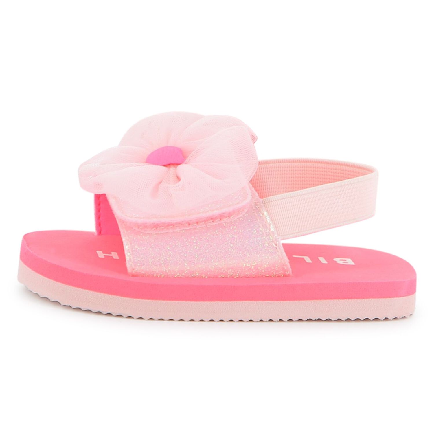 Girls Pink Flower Sandals, 1, hi-res