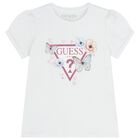 Girls White & Blue Floral Skirt Set, 1, hi-res