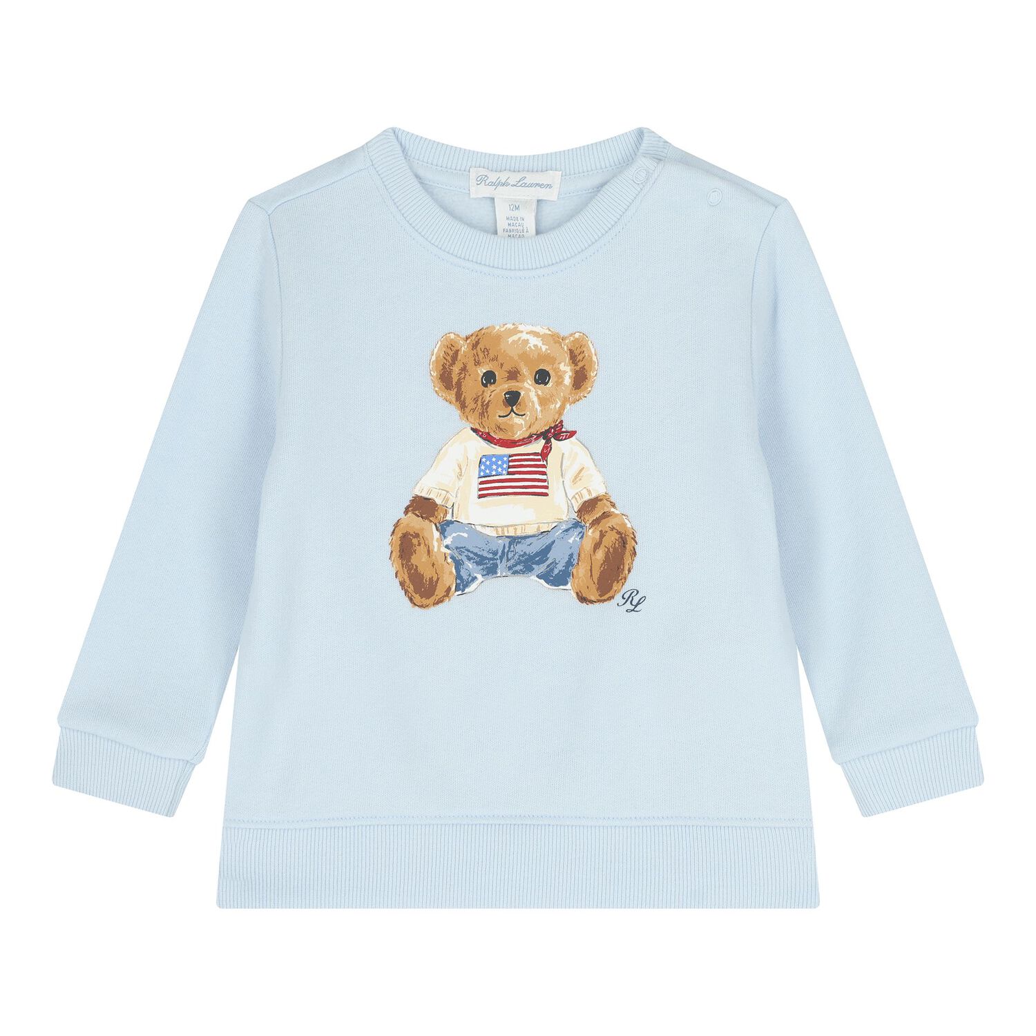 Baby Boys Blue Polo Bear Tracksuit, 1, hi-res