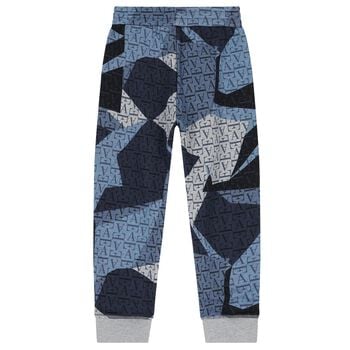 Boys Grey & Blue Logo Joggers