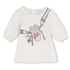 Younger Girls Ivory Bag & Daisy Dress, 1, hi-res