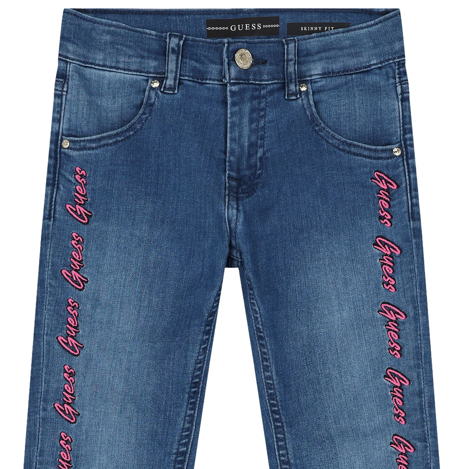 بنطلون جينز بنات  بالشعار باللون الأزرق, 1, hi-res image number null