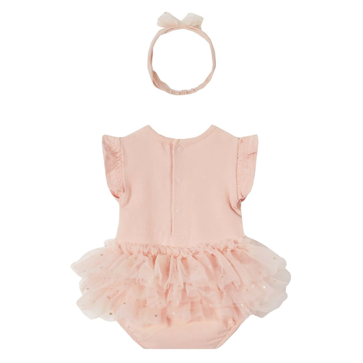 Baby Girls Pink Tulle Romper & Headband Set, 1, hi-res image number null