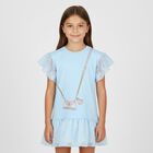 Girls Blue Logo Bag Dress, 2, hi-res