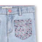 Girls Blue Denim Rhinestone Jeans, 1, hi-res