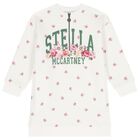Girls Ivory Floral Logo Dress, 1, hi-res