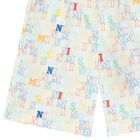 Boys White Logo Swim Shorts, 1, hi-res