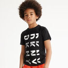 Boys Black Logo T-Shirt, 1, hi-res