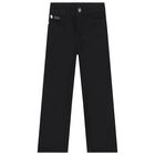 Girls Black Logo Jeans, 1, hi-res