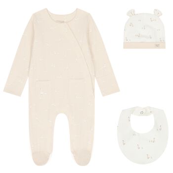 Beige & Ivory Babygrow Gift Set