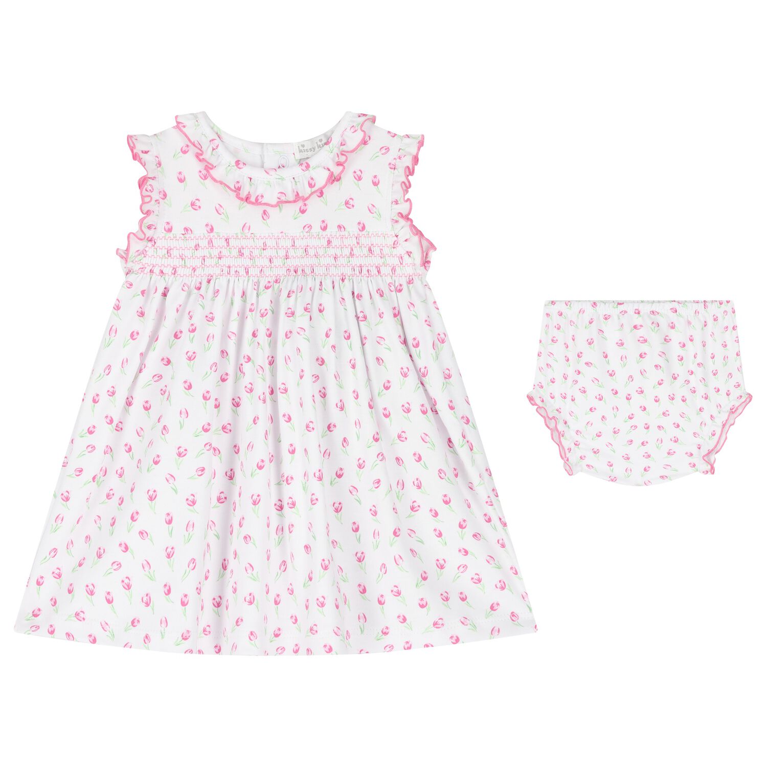 Baby Girls White Tulip Blossoms Dress Set, 1, hi-res image number null