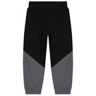 بدلة رياضية بالشعار باللون الأسود والرمادي للأولاد, 1, hi-res