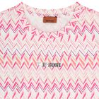 Girls Pink & White Logo Zig Zag T-Shirt, 1, hi-res