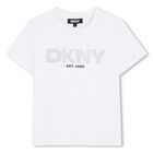 Girls White Logo T-Shirt, 1, hi-res
