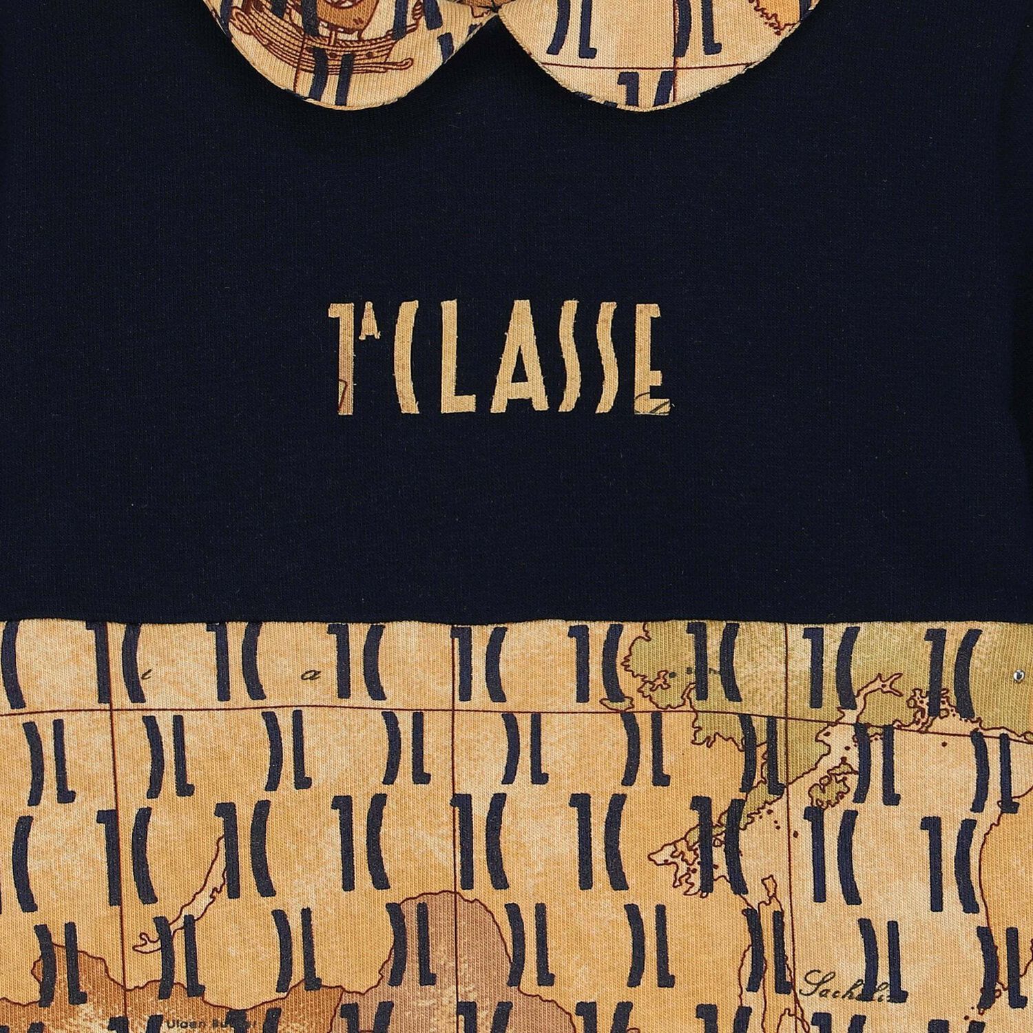 Baby Boys Navy & Beige Geo Map Babygrow, 1, hi-res