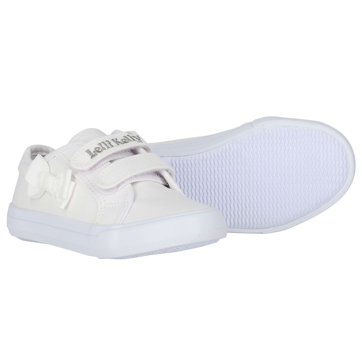 Girls White Logo Bow Shoes, 1, hi-res image number null