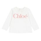 Younger Girls Mini Me White Long Sleeve Top, 1, hi-res