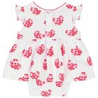 Baby Girls White Bodysuit Dress, 1, hi-res
