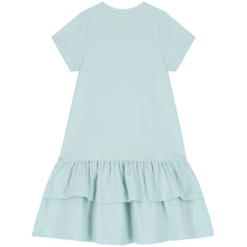 Girls Blue Logo Bag Dress