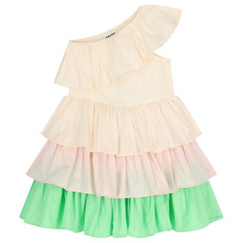 Girls Ivory Ruffled Dress