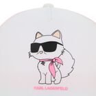 Girls White & Pink Choupette Cap, 1, hi-res