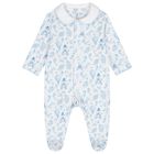 Boys White & Blue Toile de Jouy Babygrow Set, 1, hi-res