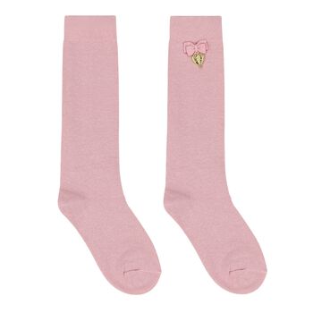 Girls Pink Bow Socks
